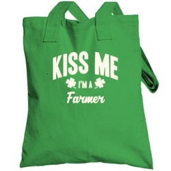 Kiss Me I'm A Farmer St Patricks Day Last Name Totebag