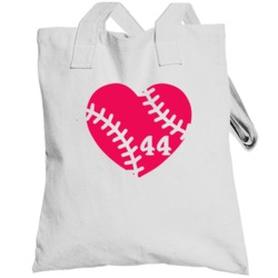 Baseball Heart Love Number 44 Cool Sport Totebag