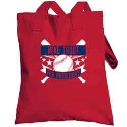 Mike Trout For President Los Angeles La Baseball Player Funny Totebag
