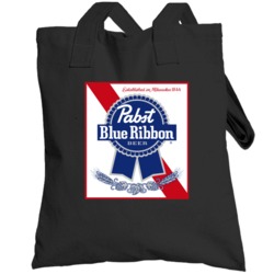 Pabst Blue Ribbon Cool Red Border Beer Logo Totebag