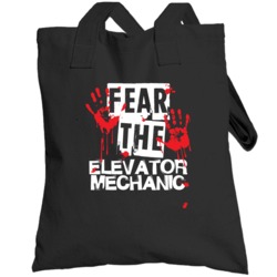 Elevator Mechanic Fear The Worker Funny Scary Custom Job Totebag