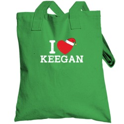I Heart Love Keegan Christmas Cute Custom Name Family Friend Gift Tote