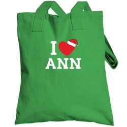 I Heart Love Ann Christmas Cute Custom Name Family Friend Gift Totebag