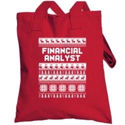 Financial Analyst Ugly Christmas Sweater Job Work Custom Gift Totebag