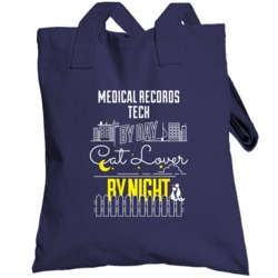 Medical Records Tech By Day Cat Lover By Night Custom Pet Job Occupati
