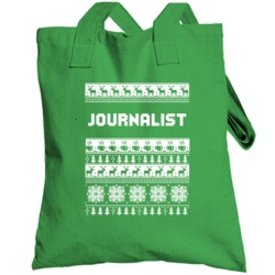 Journalist Ugly Christmas Sweater Job Work Custom Gift Totebag