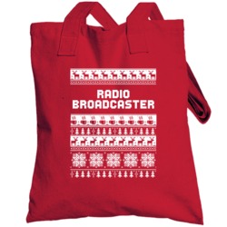 Radio Broadcaster Ugly Christmas Sweater Job Work Custom Gift Totebag