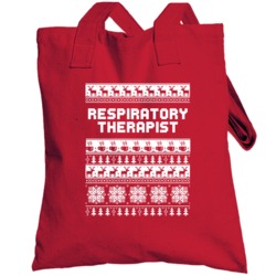 Respiratory Therapist Ugly Christmas Sweater Job Work Custom Gift Tote