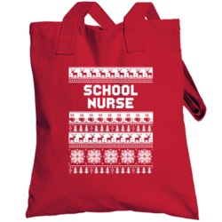 School Nurse Ugly Christmas Sweater Job Work Custom Gift Totebag
