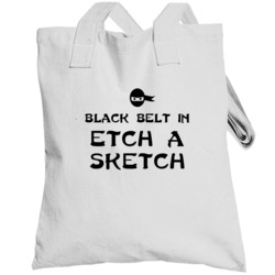 Black Belt In Etch A Sketch Funny Video Game Totebag