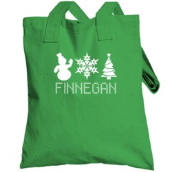 Finnegan Snowman Snowflake Christmas Tree Cute Name Holiday Gift Toteb