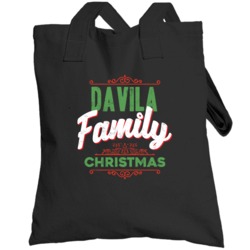 Davila Family Christmas Love Holidays Custom Last Name Gift Totebag