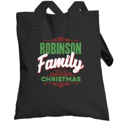 Robinson Family Christmas Love Holidays Custom Last Name Gift Totebag