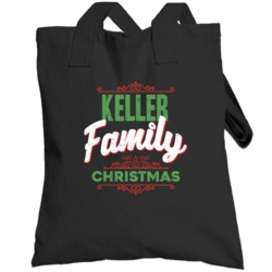 Keller Family Christmas Love Holidays Custom Last Name Gift Totebag