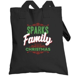 Sparks Family Christmas Love Holidays Custom Last Name Gift Totebag