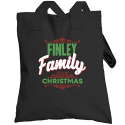 Finley Family Christmas Love Holidays Custom Last Name Gift Totebag