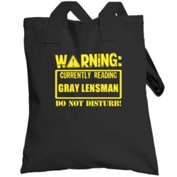 Warning Read Gray Lensman Sci Fi Book Totebag