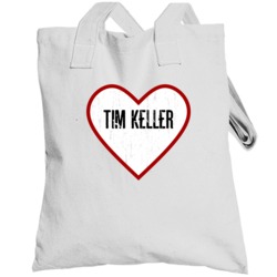 Tim Keller Heart Love Distressed Religious Christian Church Totebag