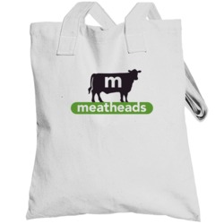 Meatheads Burger Restaurant Logo Totebag