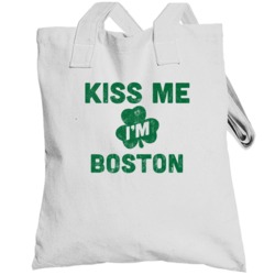 Kiss Me I'm Boston Funny St Patricks Day Irish Beer Drinking Totebag