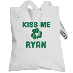 Kiss Me I'm Ryan Funny St Patricks Day Irish Beer Drinking Totebag