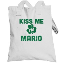 Kiss Me I'm Mario Funny St Patricks Day Irish Beer Drinking Totebag