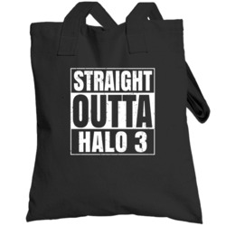 Straight Outta Halo 3 Favorite Video Game Cool Parody  Distressed Tote
