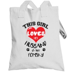 This Girl Loves Her Husband And Her Pomsky  Lover Totebag