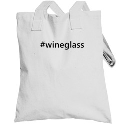 Hashtag Wineglass Popular Trending Essential Ig Caption Totebag