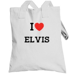 I Love Heart Elvis First Name Worn Look Totebag