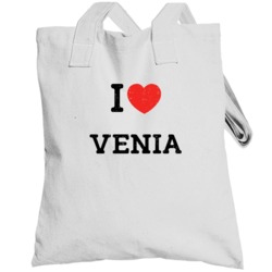 I Love Heart Venia First Name Worn Look Totebag