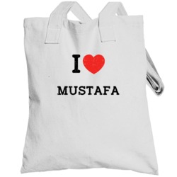 I Love Heart Mustafa First Name Worn Look Totebag