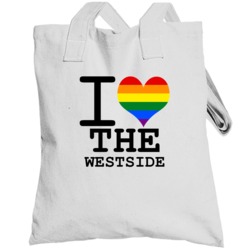 The Westside Kansas I Heart Love Gay Lesbian Pride Green Totebag