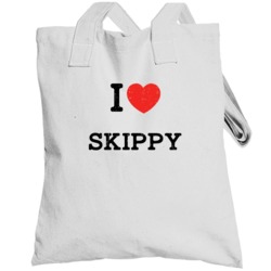 I Love Heart Skippy First Name Worn Look Totebag