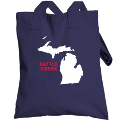 Battle Creek Michigan Custom City Patriotic Usa Totebag