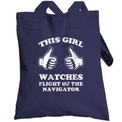 Flight Of The Navigator Sci Fi Movie Girl Watches Aged Totebag
