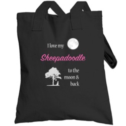 I Love My Sheepadoodle To The Moon And Back  Lover Totebag