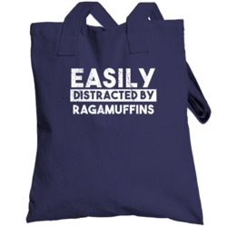 Easily Distracted By Ragamuffins Animal Lover Funny Totebag