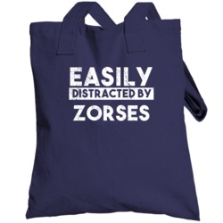 Easily Distracted By Zorses Animal Lover Funny Totebag