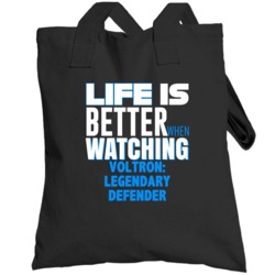 Life Is Better Voltron Legendary Defender Sci Fi Tv Show Totebag