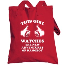 The New Adventures Of Nanoboy Sci Fi Tv Show Girl Watches Totebag