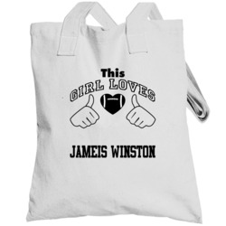 This Girl Loves Football Player Sports Fan Heart Customizable Totebag