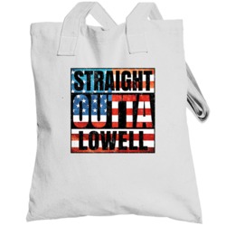 Straight Outta Lowell Massachusetts Usa American City Patriotic Flag T