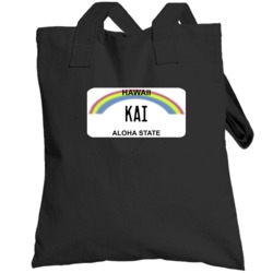 Kai Hawaii Custom Name License Plate Customizable Totebag