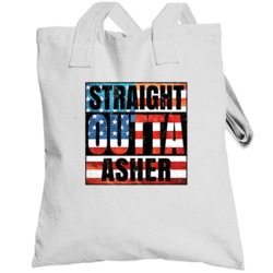 Straight Outta Asher Oklahoma Usa American City Patriotic Flag Totebag