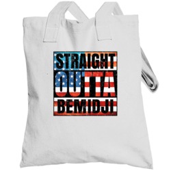 Straight Outta Bemidji Minnesota Usa American City Patriotic Flag Tote