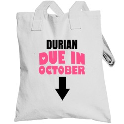 Due In October Last Name Maternity Totebag