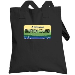 Dauphin Island Alabama Custom City License Plate Customizable Totebag