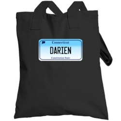 Darien Connecticut Custom City License Plate Customizable Totebag