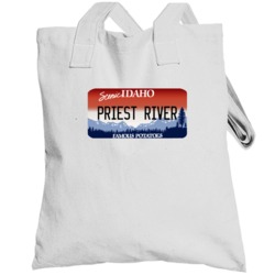 Priest River Idaho Custom City License Plate Customizable Totebag